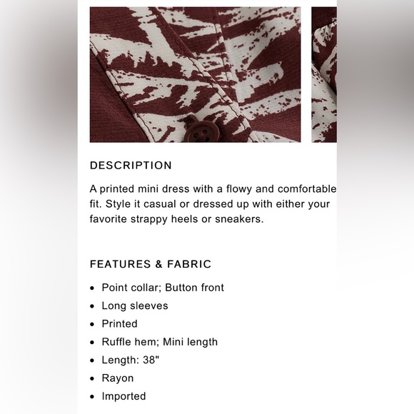 Express Printed Ruffle Hem Oversized Shirt Dress - Picture 5 of 8